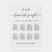 スクリプエレガントト8テーブル結婚のシーティングチャート アクリルサイン (正面)