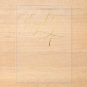 スクリプエレガントト80ブラック金ゴールド80誕生日 アクリル招待状 (正面)