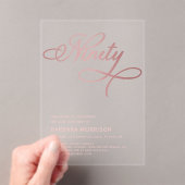 スクリプエレガントト90バラ金ゴールド90誕生日 アクリル招待状 (インサイチュ (ポータブル))