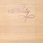 スクリプエレガントト90バラ金ゴールド90誕生日 アクリル招待状 (正面)