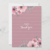 スクリプエレガントト&ウォーター色フローラウェディングシャワー 招待状 (裏面)