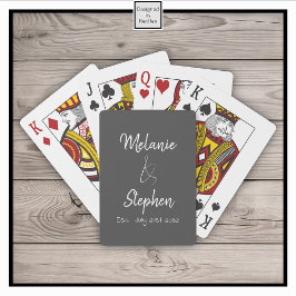 スクリプエレガントト・カップル名Dateタイポグラフィグレー トランプ