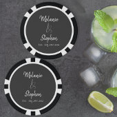 スクリプエレガントト・カップル名Dateタイポグラフィグレー ポーカーチップ