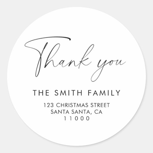 スクリプエレガントト・クリスマスサンキュー ラウンドシール (正面)