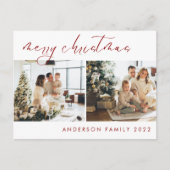 スクリプエレガントト・クリスマス・グリーティング |赤いポストカード ポストカード (正面)