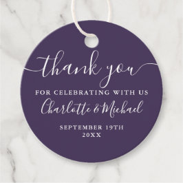 スクリプエレガントト・サンキュー・パープル結婚ズ フェイバータグ