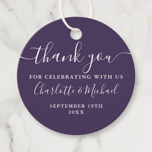 スクリプエレガントト・サンキュー・パープル結婚ズ フェイバータグ (正面)