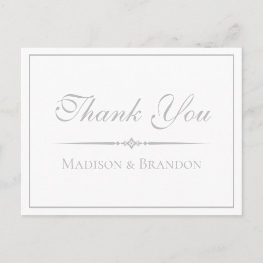 スクリプエレガントト・シルバーミニマ結婚リストの皆様 ポストカード (正面)