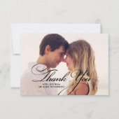 スクリプエレガントト |ティール(緑がかった色)結婚ありがとう サンキューカード (正面)