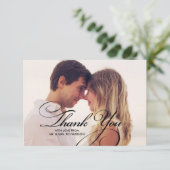 スクリプエレガントト |ティール(緑がかった色)結婚ありがとう サンキューカード (スタンド正面)