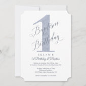 スクリプエレガントト・バイオレットベビーの誕生日バプテスマ 招待状 (正面)