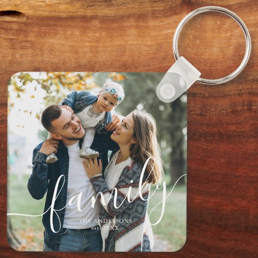 スクリプエレガントト「ファミリー」のカスタム写真 キーホルダー (裏面)
