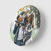 スクリプエレガントト「ファミリー」のカスタム写真 ラウンド壁時計 (傾斜)