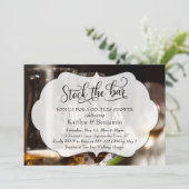 スクリプエレガントト、フォトストックバーカップルのシャワー 招待状 (スタンド正面)