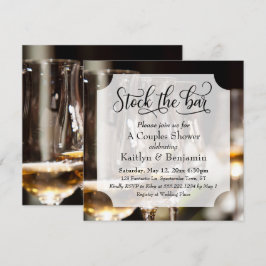 スクリプエレガントト、フォトストックバーカップルのシャワー 招待状