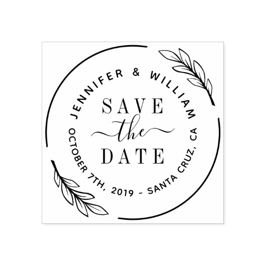 スクリプエレガントト&ボタニカルリース日付の保存 ラバースタンプ (インプリント)