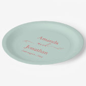 スクリプエレガントト・ミニマル結婚リストの紙・ディナー ペーパープレート (アングル)