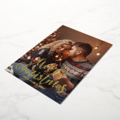 スクリプエレガントト・メリークリスマス・ゴールデンフォイル写真 箔シーズンカード (回転した状態)