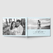 スクリプエレガントト・ライトブルー写結婚真 ゲストブック (全面)