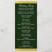 スクリプエレガントト&リボン – エメラルド/金ゴールド結婚の プログラム (裏面)