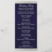 スクリプエレガントト&リボン – ネイビーブルー/シルバー結婚ズ プログラム (裏面)