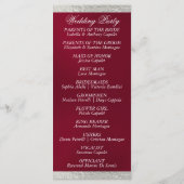 スクリプエレガントト&リボン – Burgundy/Silver 結婚's プログラム (裏面)