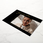 スクリプエレガントト |写真のグラード発表 箔招待状 (回転した状態)