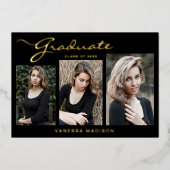 スクリプエレガントト |写真グラフの発表 箔招待状 (正面)