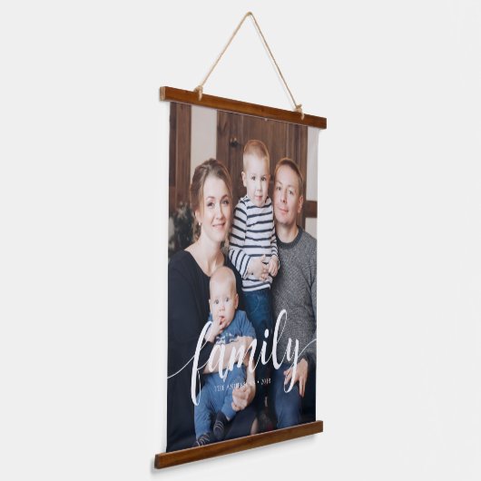 スクリプエレガントト「家族」のオーバーレイ写真 吊り下げ型タペストリー (傾斜あり)