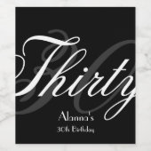 スクリプエレガントト、30歳の誕生日パーティー ワインラベル (シングルラベル)