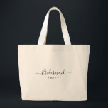 スクリプエレガントトBridesmaid名パーソナライズされたトートB ラージトートバッグ<br><div class="desc">Bridesmaid Toteエレガント Bagのスクリプト。機能トレンディーとススタイリッシュクリプトフォント、ブライドメイド名でパーソナライズ。</div>