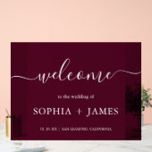 スクリプエレガントトBurgundyミニマル結婚リスト アクリルサイン (ウェディング)