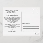 スクリプエレガントトBurgundy赤面フローラ 箔招待状ポストカード (裏面)