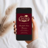 スクリプエレガントトBurgundy College卒業パーティー 招待状