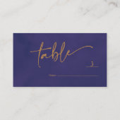 スクリプエレガントトEmerald Purpleと金ゴールド結婚ズ プレイスカード (裏面)