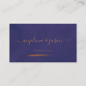 スクリプエレガントトEmerald Purpleと金ゴールド結婚ズ プレイスカード (正面)