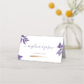 スクリプエレガントトEmerald Purple Eucalyptus結婚 プレイスカード (正面)