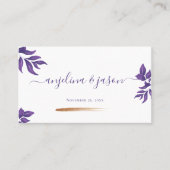 スクリプエレガントトEmerald Purple Eucalyptus結婚 プレイスカード (正面)