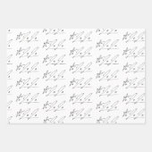 スクリプエレガントトFa La La文字パターンギフト ラッピングペーパーシート (正面2)