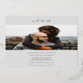 スクリプエレガントトGray Pearls Save the Date Silver 箔招待状 (裏面)