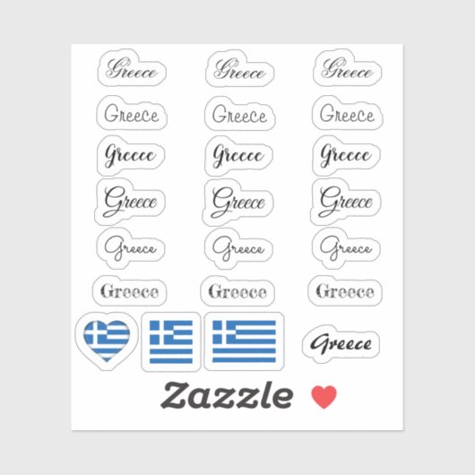 スクリプエレガントトGreece & Greekフラグ/nameセット シール (シート)
