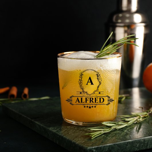 スクリプエレガントトGroomsmanモノグラムブライダルパーティ ウイスキーグラス