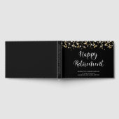 スクリプエレガントトHappy Retirement黒金ゴールド白 ゲストブック (全面)