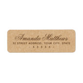 スクリプエレガントトKraft紙ルック差出人住所 ラベル (正面)