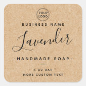 スクリプエレガントトKraft look square製品ラベル スクエアシール (正面)