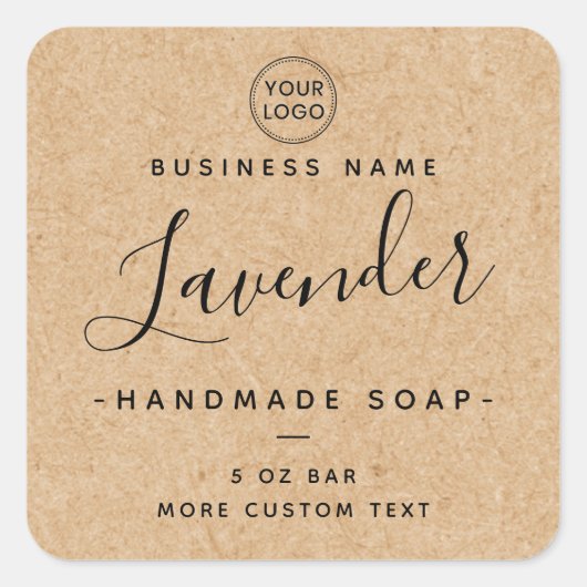 スクリプエレガントトKraft look square製品ラベル スクエアシール (正面)