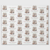 スクリプエレガントトMerry Christmasファミリー名写真 ラッピングペーパー (フラット)