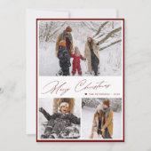 スクリプエレガントトMerry Christmas 3写真コラージュ シーズンカード (正面)