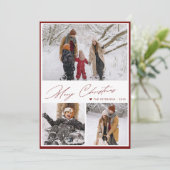 スクリプエレガントトMerry Christmas 3写真コラージュ シーズンカード (スタンド正面)