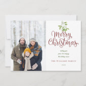 スクリプエレガントトMerry Christmas Mistletoe 2写真 シーズンカード (正面)